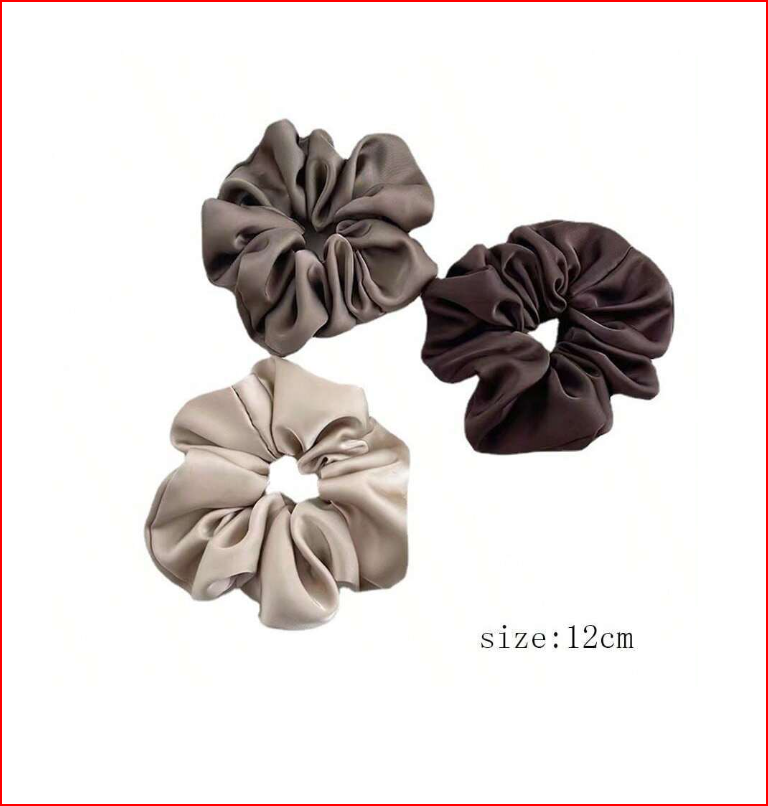 3 Piece Satin Scrunches