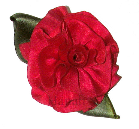 Silk Flower Brooch American Beauty S