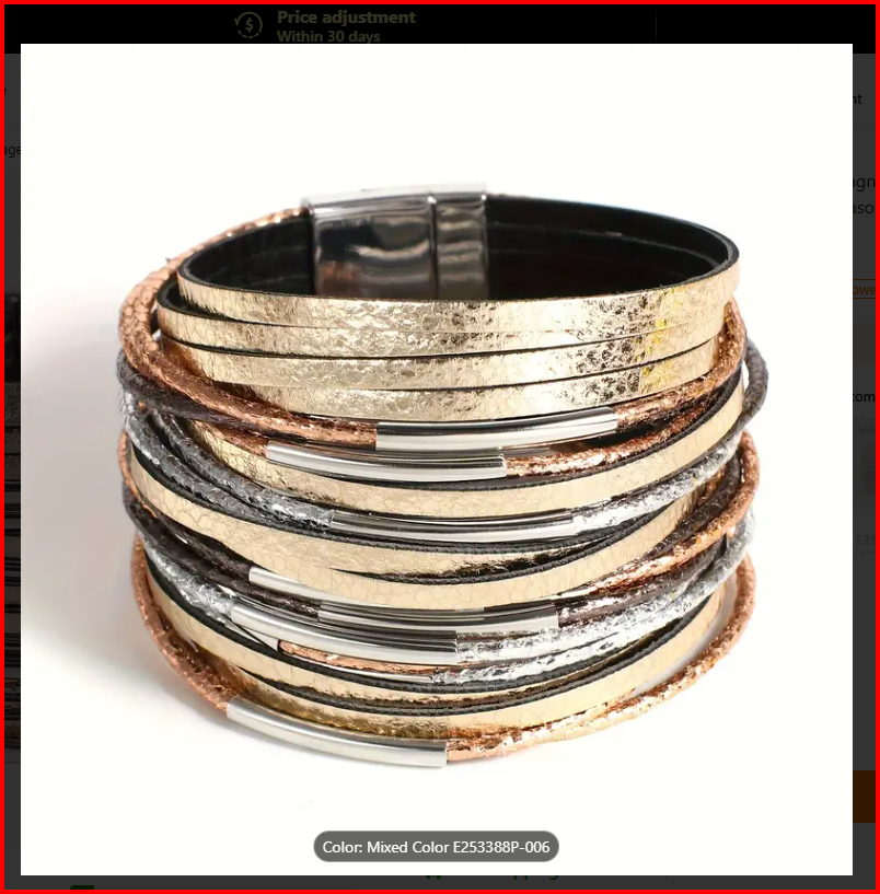 Vintage Multi Layer Faux Leather wrap Bracelet
