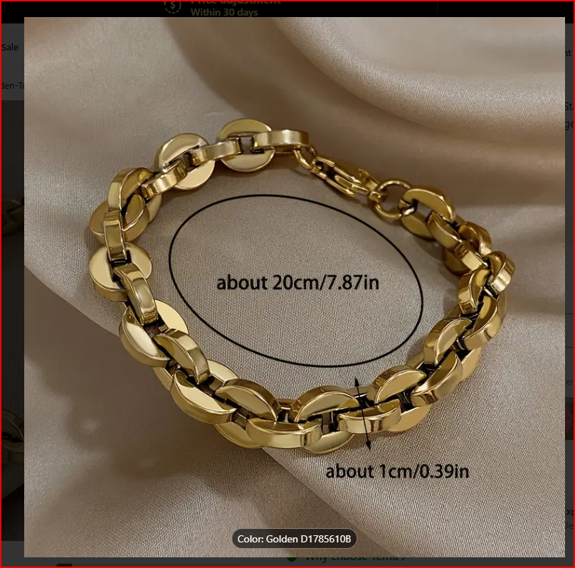 Gold-Tone Stainless Steel Chain Bracelet