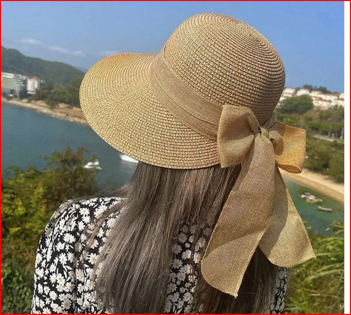 Butterfly Straw Hat for Travel, Beach Sun