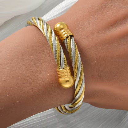 Vintage Golden & Silvery Twisted Bracelet