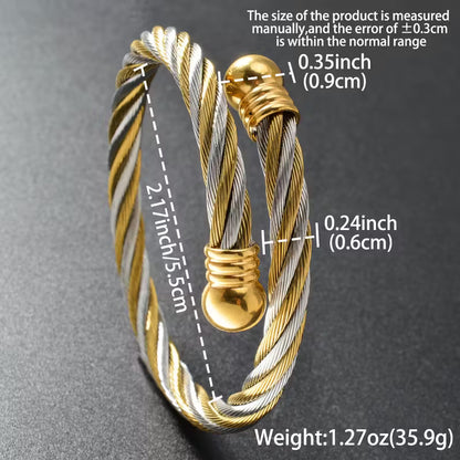 A posh Golden & Silvery Interwoven Bracelet