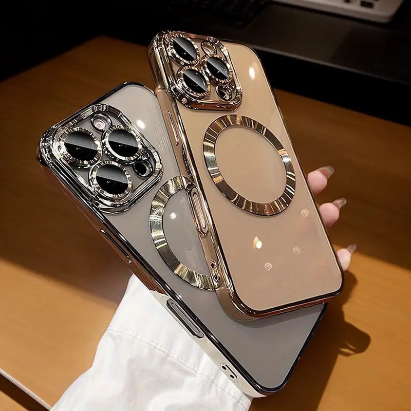 Golden Luxurious Metal-Plated Case Suitable for lPhone 16