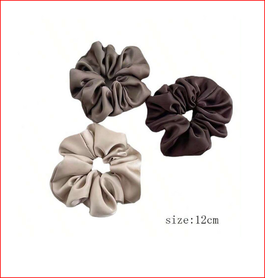 3 Piece Satin Scrunches