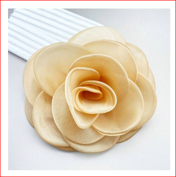 Extra Large Fabric Flower Brooch Pin