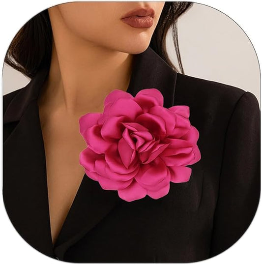 Decorative Fabric Flower Brooch Pin for Lapel & headwear.