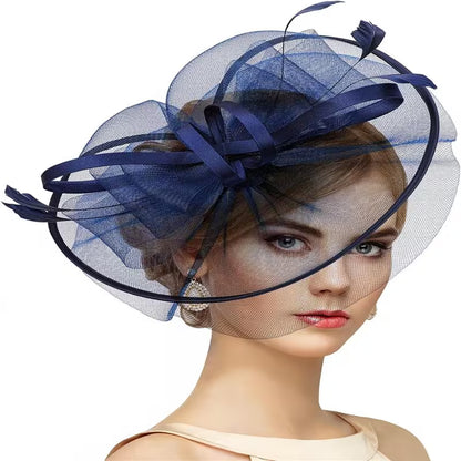 Elegant Bow Derby Hat with Mesh