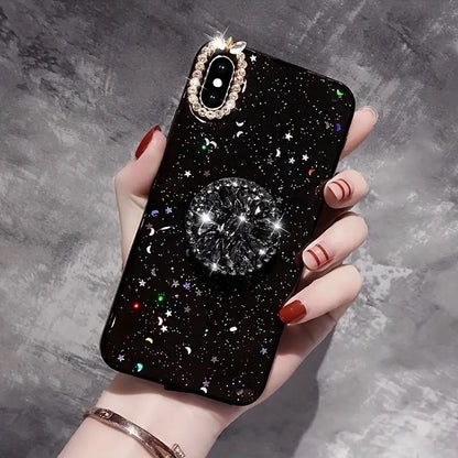Black lPhone 16 and Moon Folding Glass Case