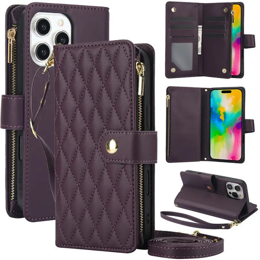 Deep Purple lPhone Adjustable ,Wallet Case for lPhone16.