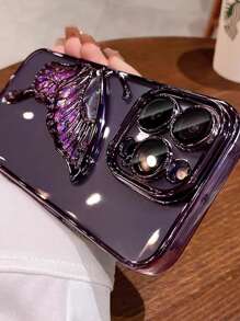 Purple Butterfly Designed Phone Case for lphone 16 Pro Max