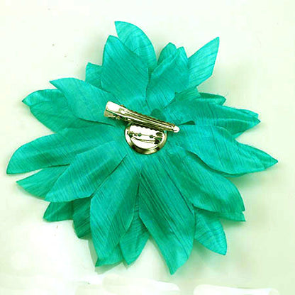 6 inch  Polyester Organza Flower Brooch Pin  Mint Green for Lapel & Hair