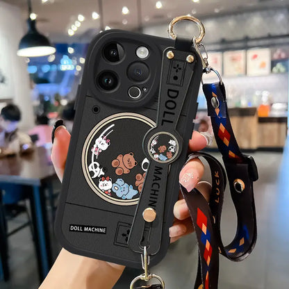 Black Fashionable and Creative Animal Phone Case for lPhone  16, 16 Pro, 16 Pro Plus.