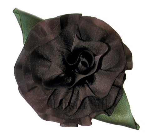 Silk Flower Brooch  Black   S