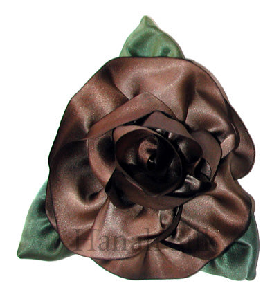 Silk Flower Brooch Fawn  L