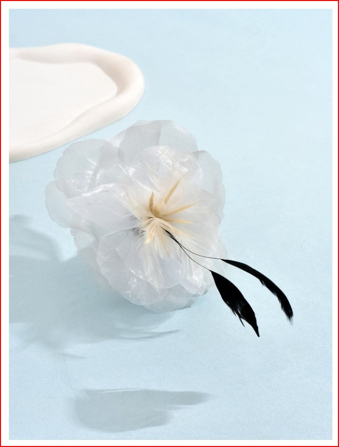 Large Fabric Flower Brooch Pins