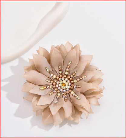 Large Fabric Flower Brooch Pins