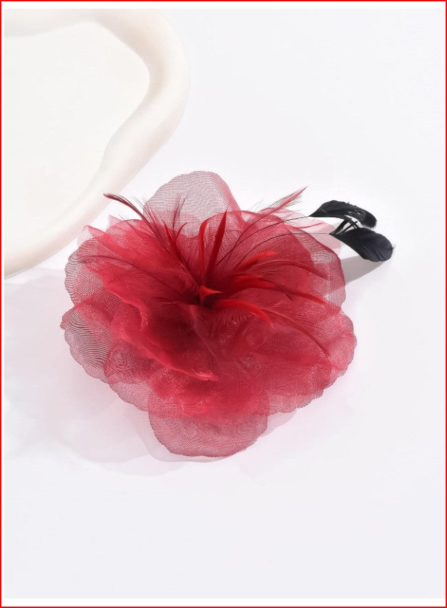 Large Fabric Flower Brooch Pins