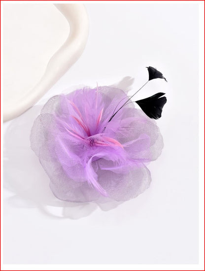 Large Fabric Flower Brooch Pins