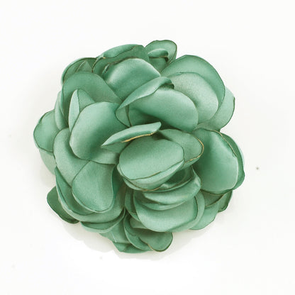 2-3/4 sage green fabric brooch pin for lapel and headwear