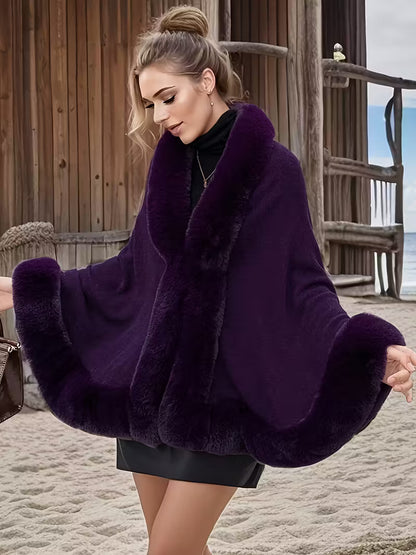 Opulent Purple Faux Fur Cape