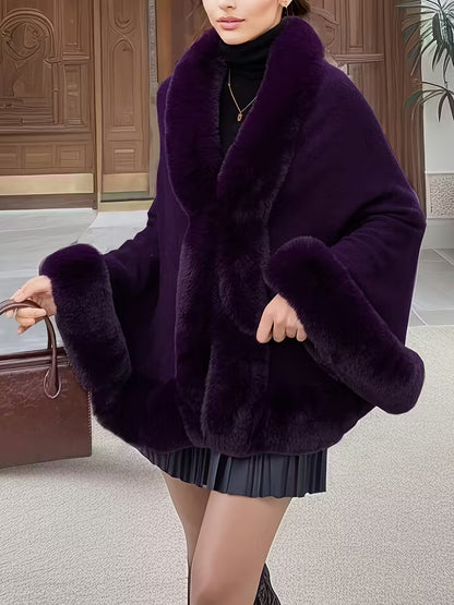 Opulent Purple Faux Fur Cape