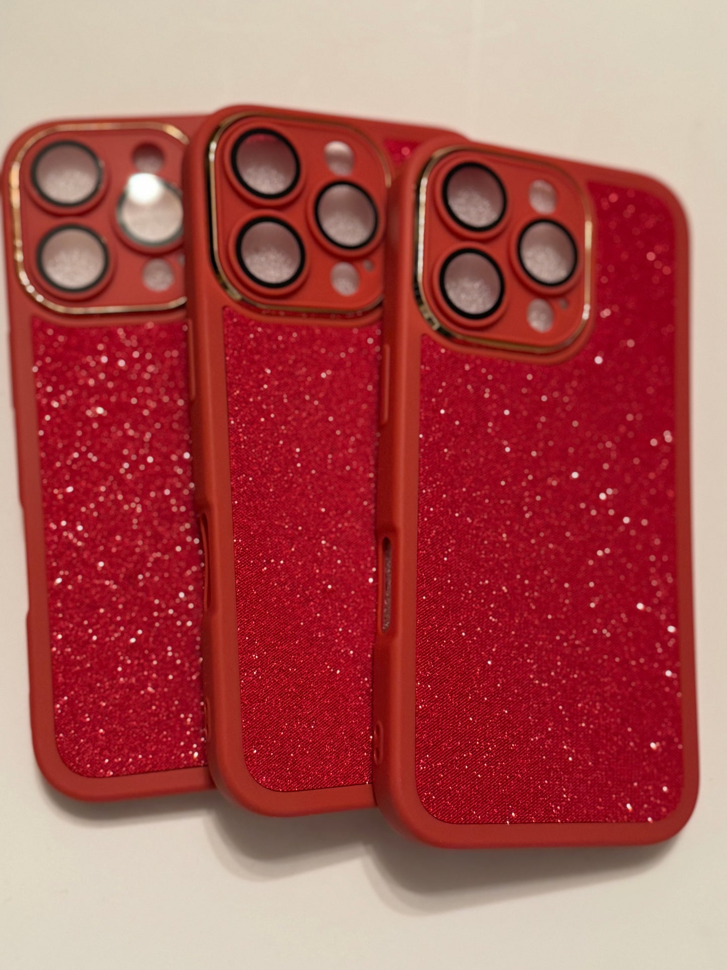 Apple Red & Gold Festive Camera Lens Frame Phone case for IPhone 16