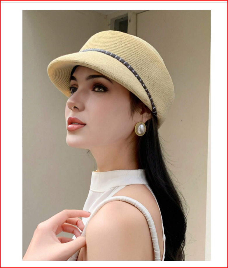 Beige Fashionable Knitted Equestrian Hat