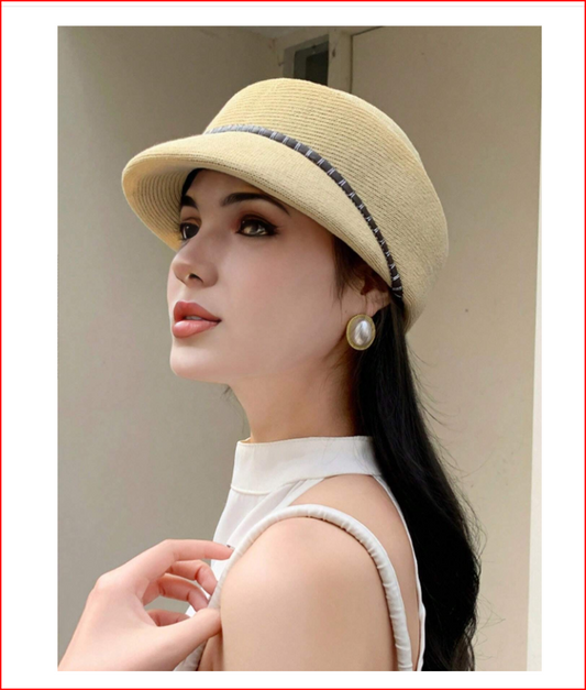 Beige Fashionable Knitted Equestrian Hat