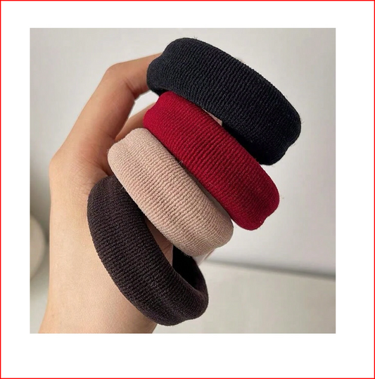 Five Piece Multicolored Elastic  Hair Bands