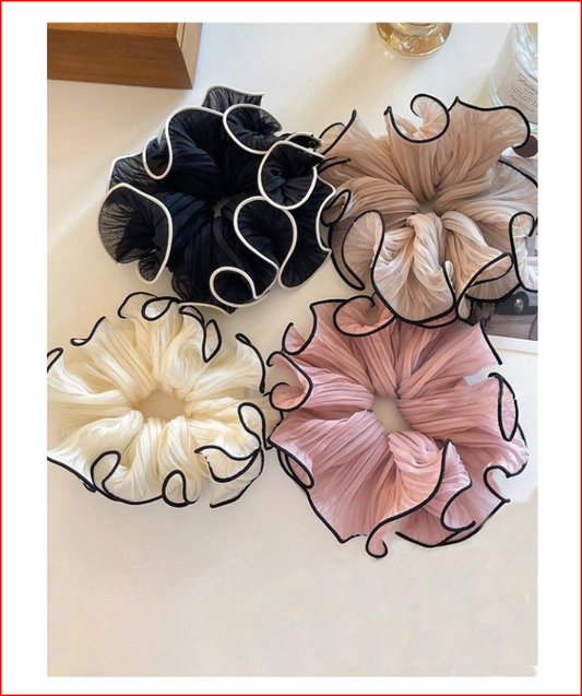 4pcs French Style Chiffon Lace Scrunches