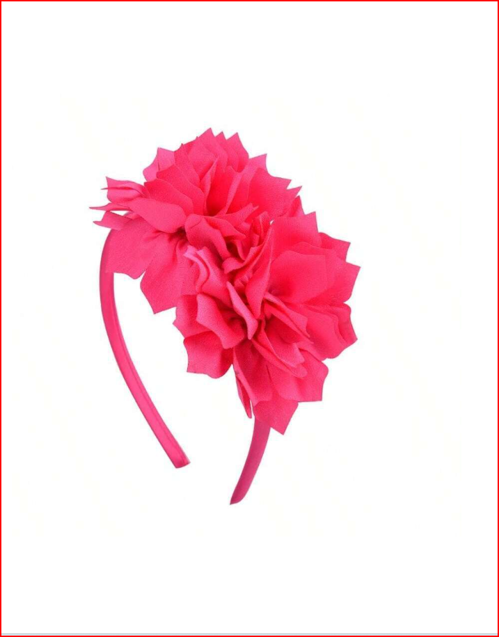 Pink Solid Color Flower Hair Band for Children