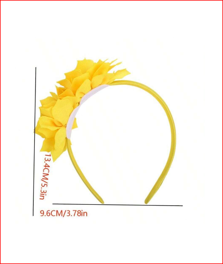 Yellow Solid Color Flower Headband for Children