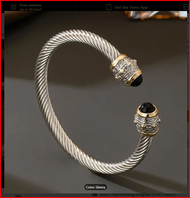 Stainless Steel Cable Twist Cuff Bracelet