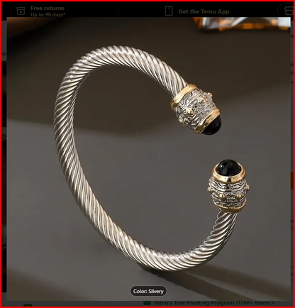 Stainless Steel Cable Twist Cuff Bracelet