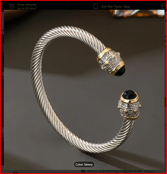 Stainless Steel Cable Twist Cuff Bracelet