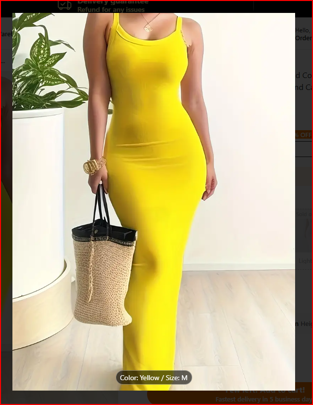 Yellow Bodycon Sleeveless Maxi Dress