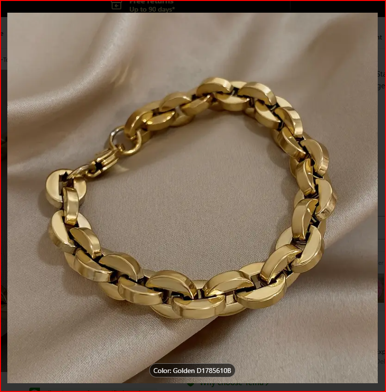 Gold-Tone Stainless Steel Chain Bracelet