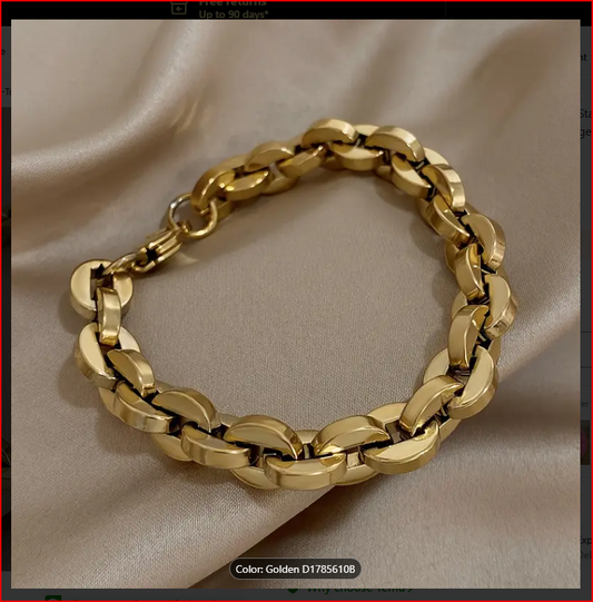 Gold-Tone Stainless Steel Chain Bracelet