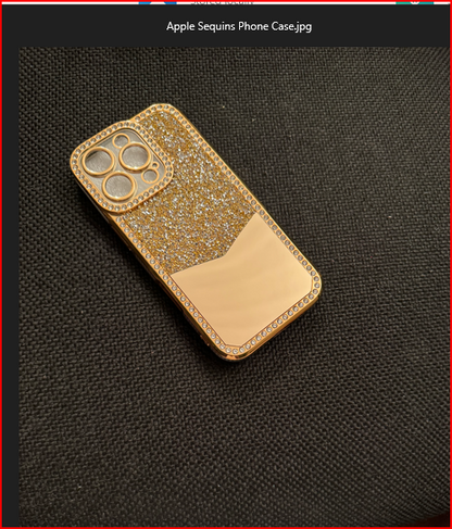 Gold Rhinestone Electroplating Laser Engraved Hollow Phone Case for lPhpne 16 Pro