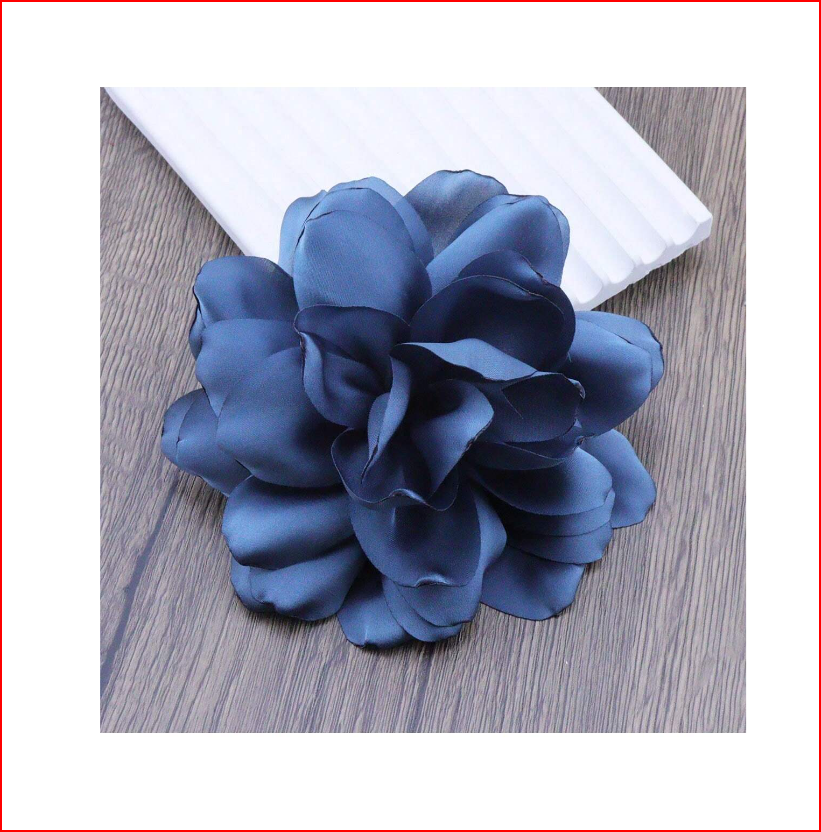 French Niche Satin Floral Brooch Pin
