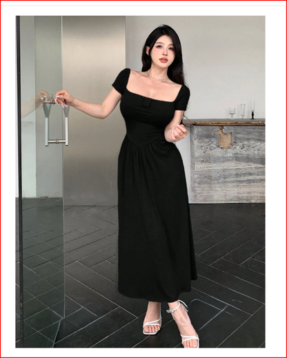 Exotic Square Neck Short Sleeve Dress