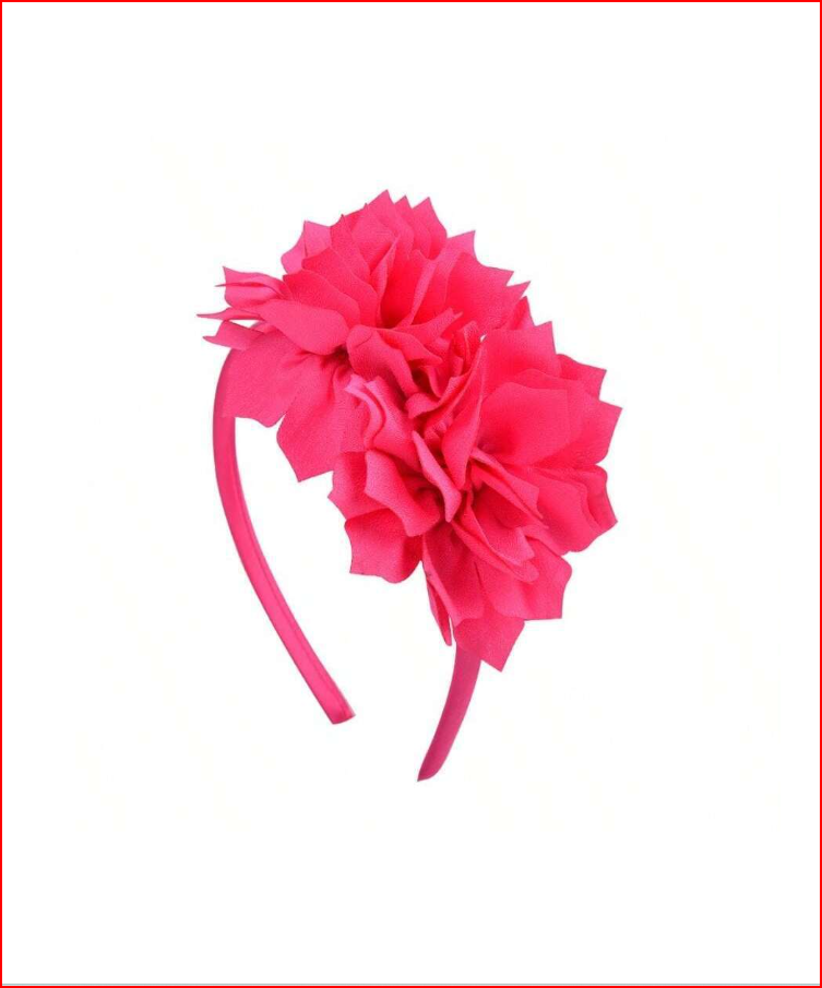 Pink Solid Color Flower Hair Band for Children
