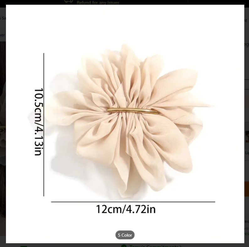 Flower Chiffon Vintage Ponytail Hair Pin
