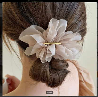 Flower Chiffon Vintage Ponytail Hair Pin