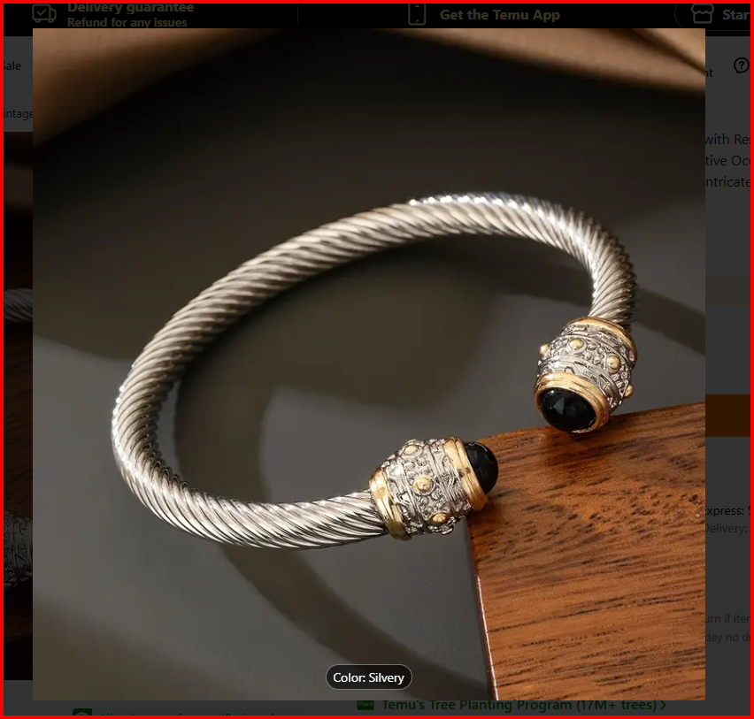 Stainless Steel Cable Twist Cuff Bracelet
