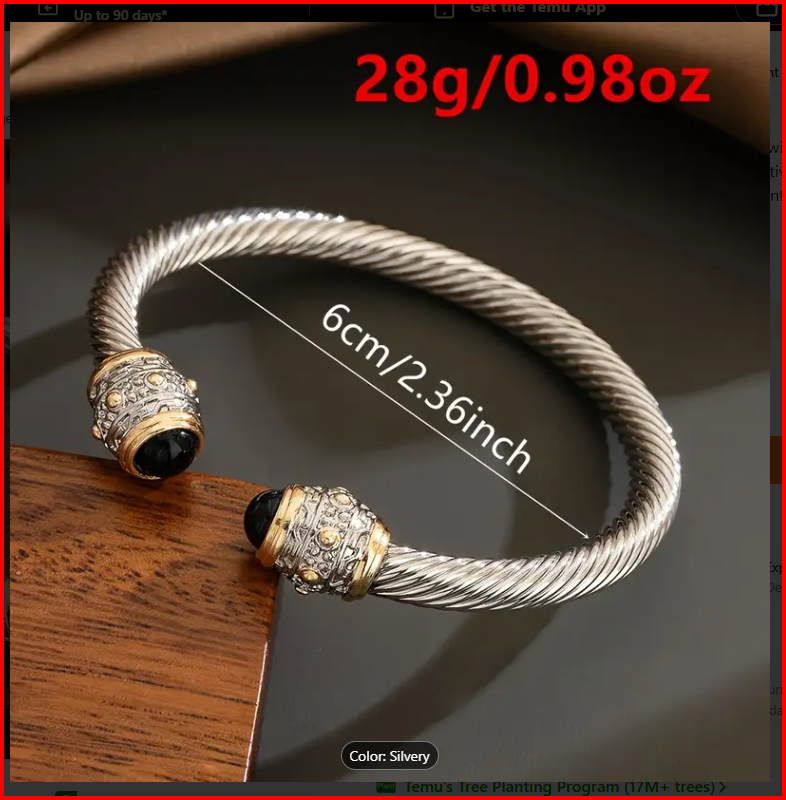 Stainless Steel Cable Twist Cuff Bracelet