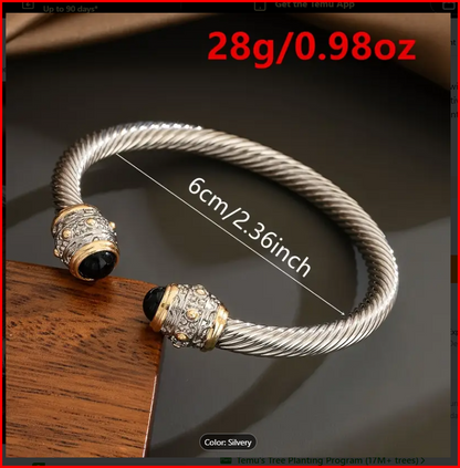 Stainless Steel Cable Twist Cuff Bracelet