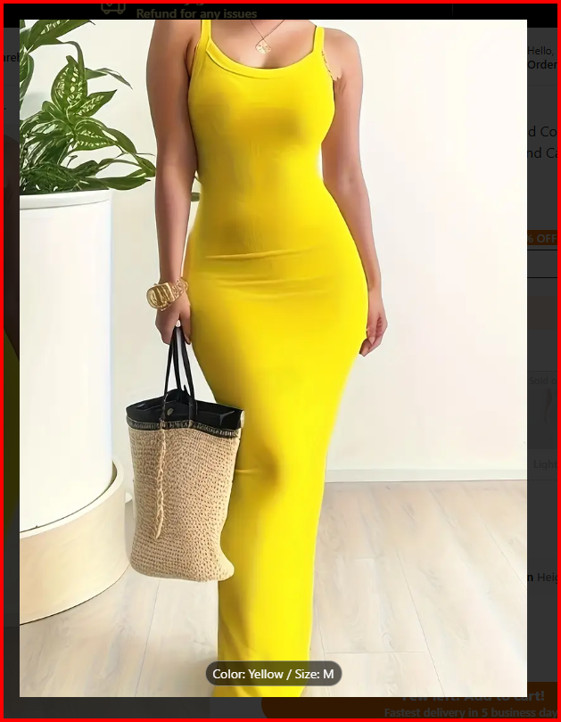 Yellow Bodycon Sleeveless Maxi Dress