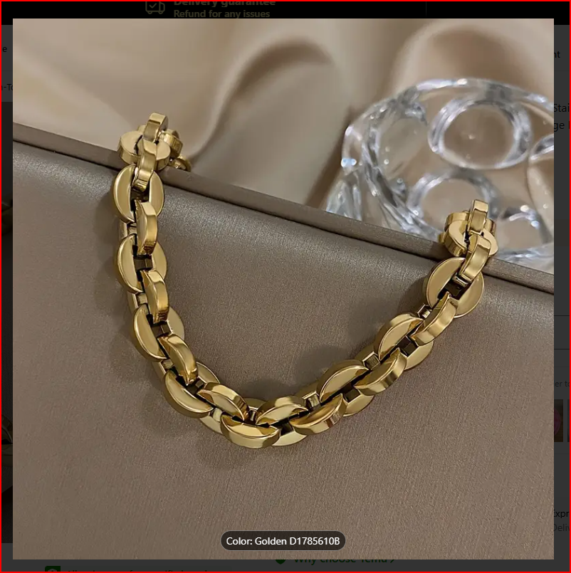 Gold-Tone Stainless Steel Chain Bracelet